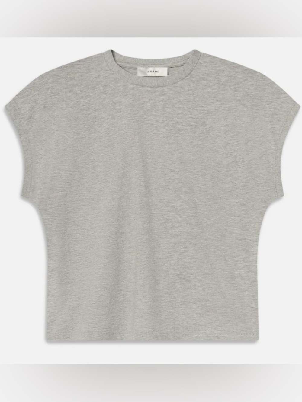 Frame Denim Women’s Gray Cap Sleeve Crewneck  Tee